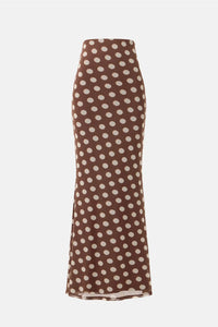 AFRM Tegan Skirt in Chocolate Halo Dot