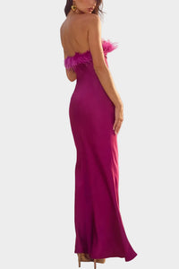 Runaway The Label Ariana Strapless Maxi Dress in Plum