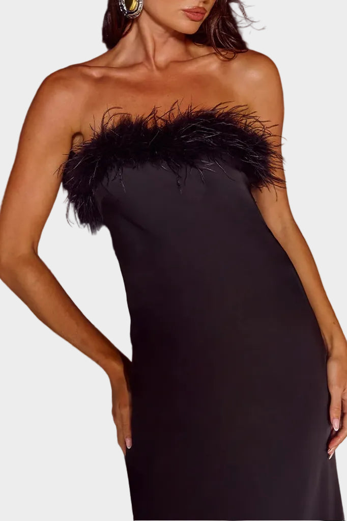 Runaway The Label Ariana Strapless Maxi Dress in Black