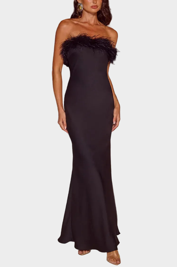 Runaway The Label Ariana Strapless Maxi Dress in Black