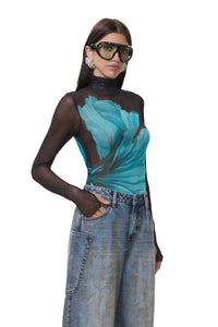 AFRM Zadie Top in Teal Flower