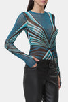 AFRM Kaylee Mesh Top in Aqua Animal