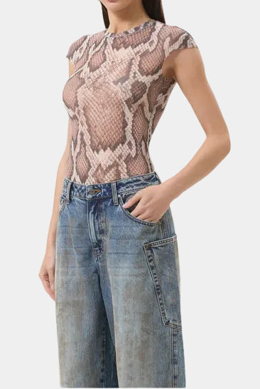 AFRM Nina Top in Natural Snake