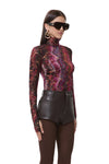 AFRM Zadie Silken Lace Top in Ombre Snake