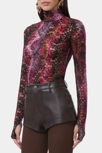 AFRM Zadie Silken Lace Top in Ombre Snake