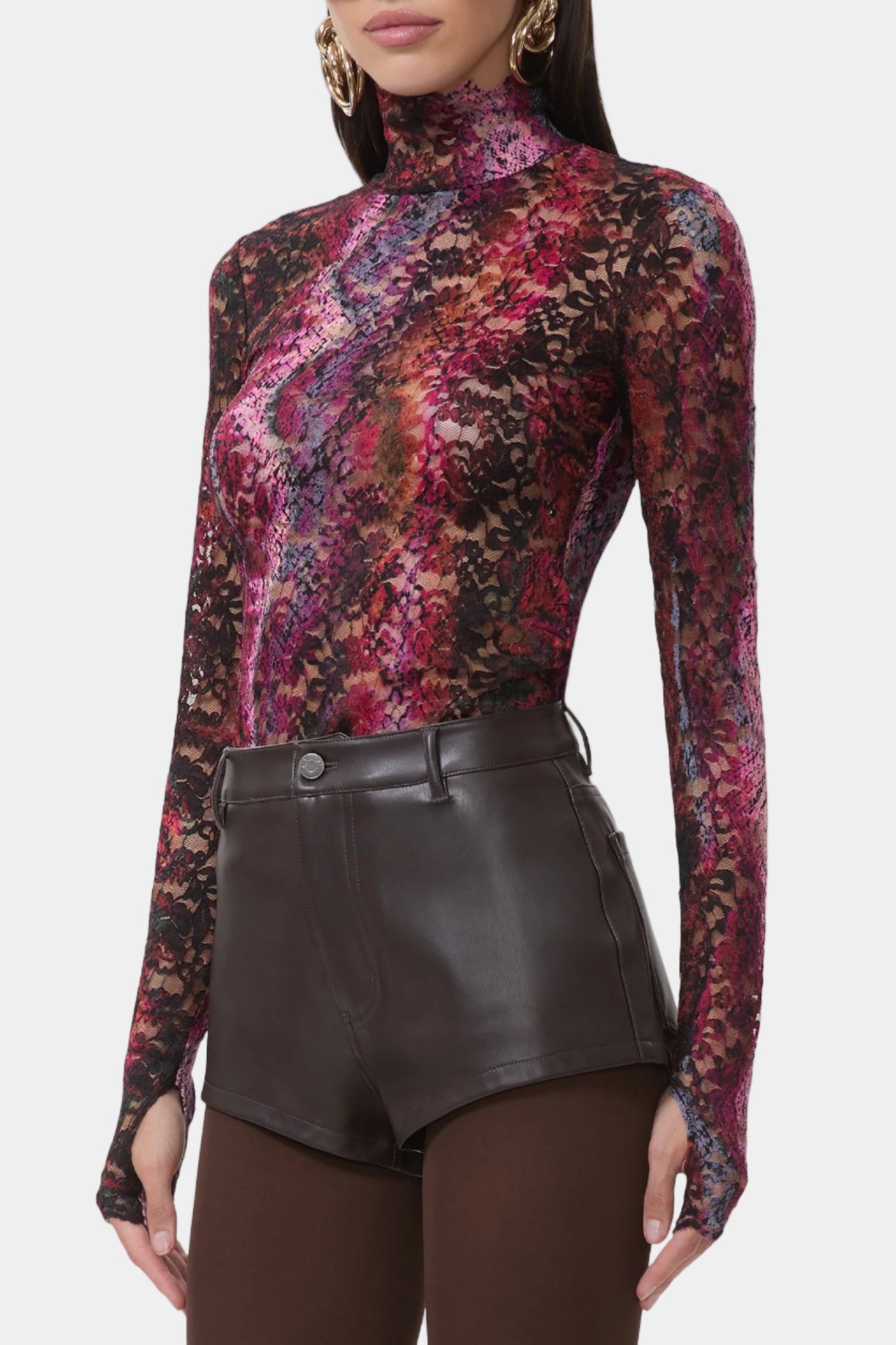 AFRM Zadie Silken Lace Top in Ombre Snake