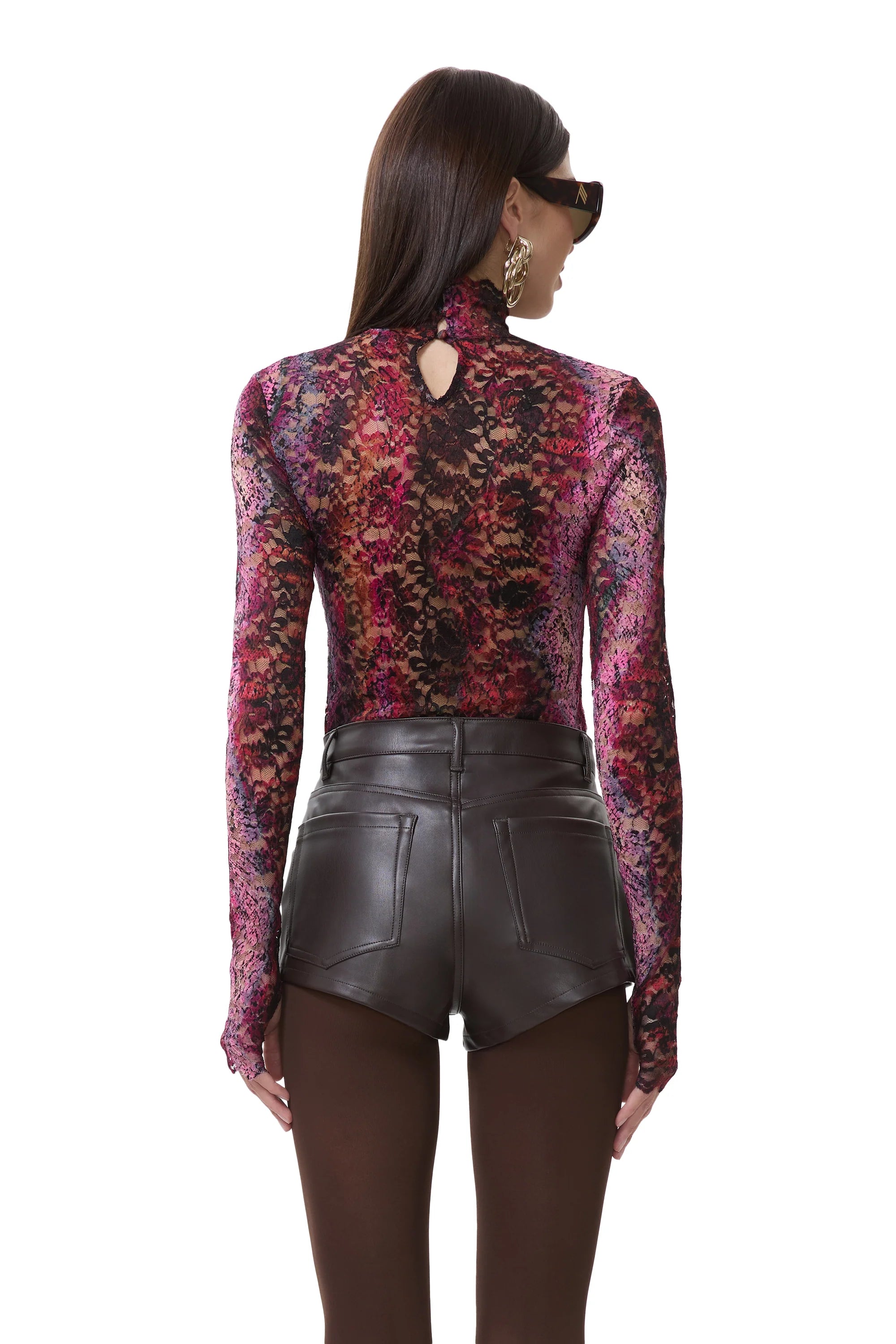 AFRM Zadie Silken Lace Top in Ombre Snake