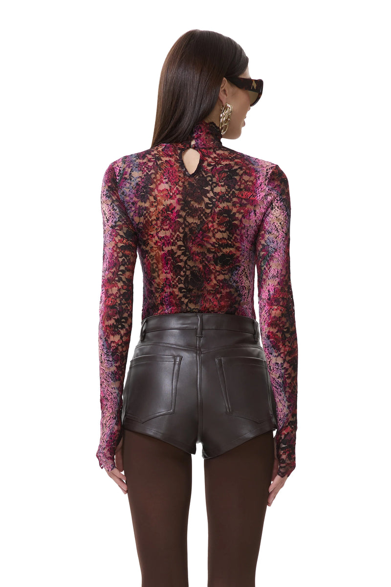 AFRM Zadie Silken Lace Top in Ombre Snake
