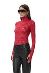 AFRM Zadie Silken Lace Top in Poppy Red