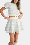 Demi Jacquard Knit Top & Mini Skirt Set