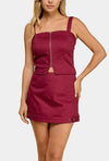 Aimee Zip Front Top & Mini Skort Set