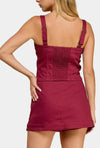 Aimee Zip Front Top & Mini Skort Set