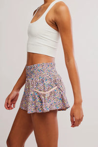 FP Movement Get Your Flirt On Printed Shorts in Ditsy Peach Combo