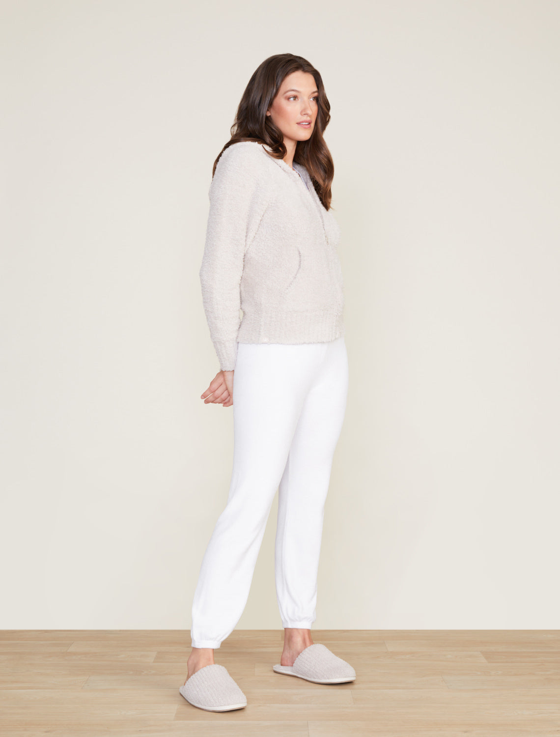 Barefoot Dreams CozyChic® Relaxed Zip-up Hoodie in Stone