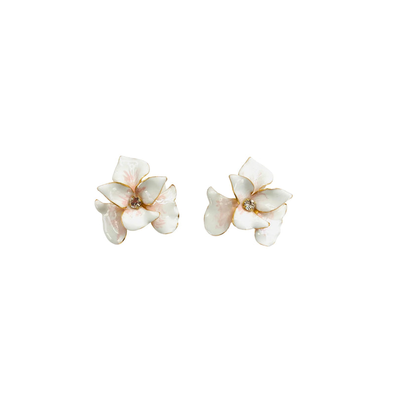 Pink Reef White with Pale Pink Orchid Earrings