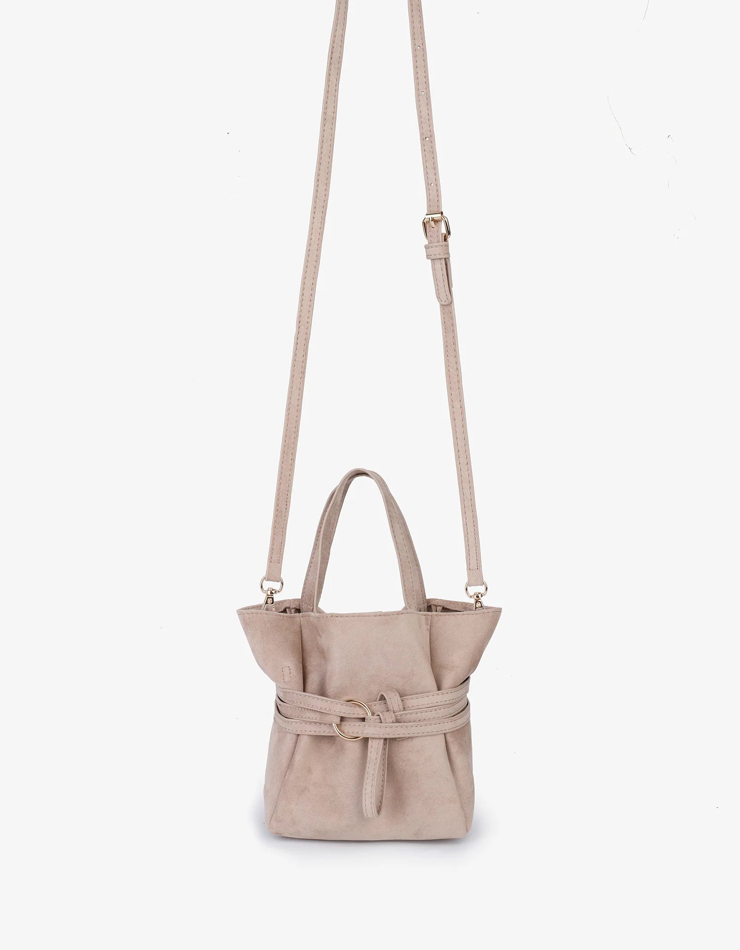 REMI/REID Blythe Mini Faux Suede Bag in Foundation