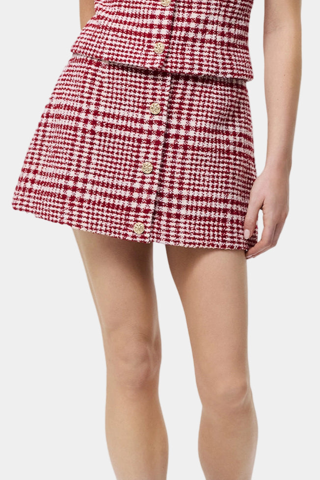 French Connection Whitney Brushed Houndstooth Mini Skirt