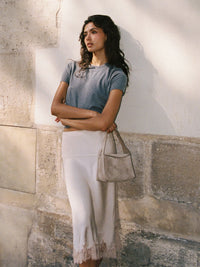French Connection Ennis Lace Satin Midi Skirt