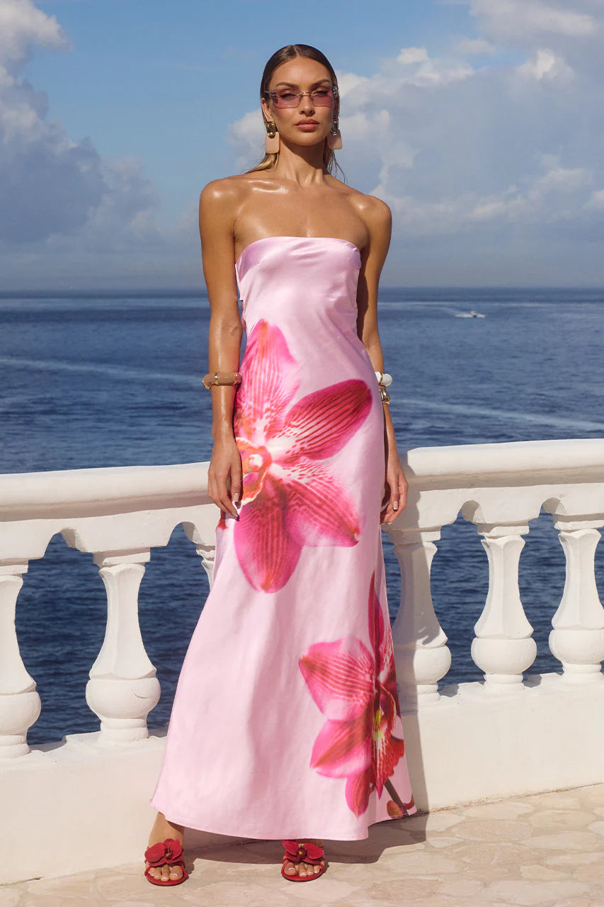 Runaway The Label Celeste Maxi Dress in Orchid Pink