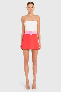 Amanda Uprichard Fae Romper in Ivory Crimson
