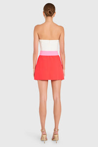 Amanda Uprichard Fae Romper in Ivory Crimson