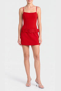 Amanda Uprichard Alva Romper in Lipstick Red