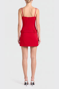 Amanda Uprichard Alva Romper in Lipstick Red