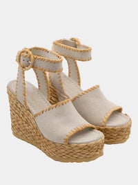 Paloma Barcelo Cindy Suede Off White Sandals