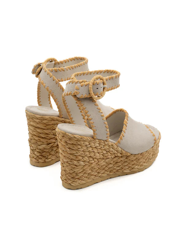 Paloma Barcelo Cindy Suede Off White Sandals