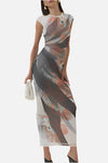 AFRM Cody Dress in Noir Leaf Lotus