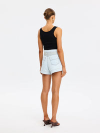 KIVARI Celene Denim Short in Pale Blue