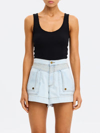 KIVARI Celene Denim Short in Pale Blue
