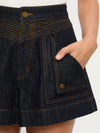 KIVARI Celene Denim Shorts in Raw Indigo