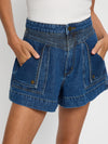 KIVARI Celene Denim Shorts in Indigo Blue