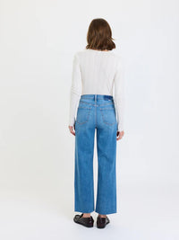 DAZE Pleaser High Rise Wide Ankle Jeans in Wavy