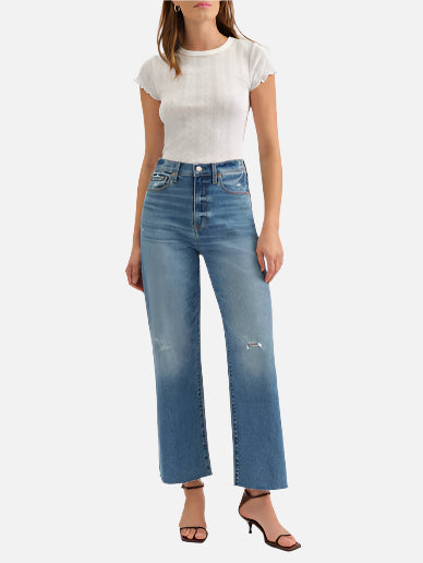 DAZE Pleaser High Rise Wide Ankle Jeans