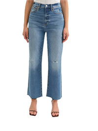 DAZE Pleaser High Rise Wide Ankle Jeans