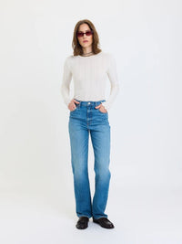 DAZE Sundaze High Rise Vintage Straight Jeans in Cloudline