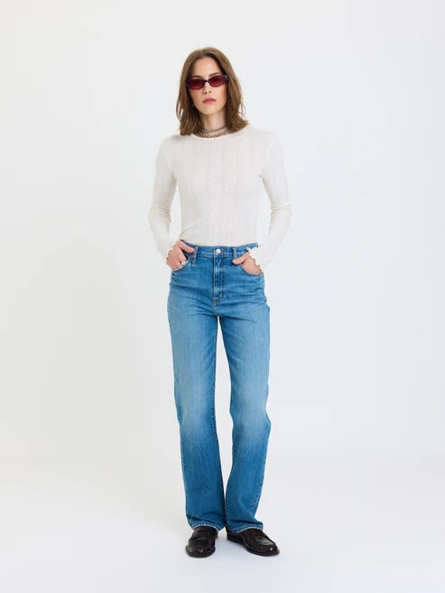 DAZE Sundaze High Rise Vintage Straight Jeans in Cloudline