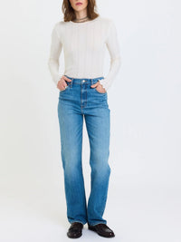 DAZE Sundaze High Rise Vintage Straight Jeans in Cloudline
