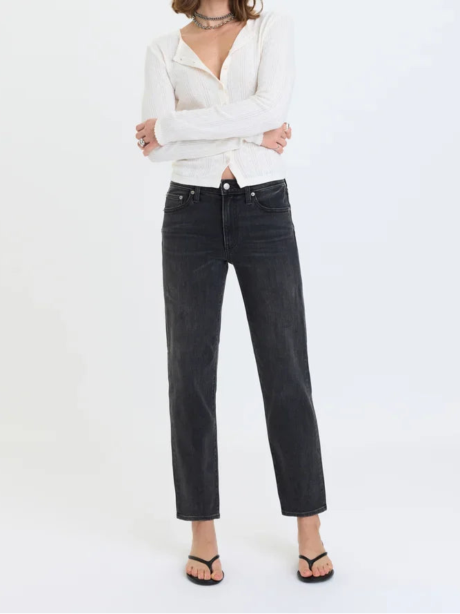 DAZE Rebel Mid Rise Slim Straight Jeans in Motion
