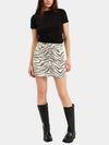DAZE Stash Denim Mini Skirt in Zebra