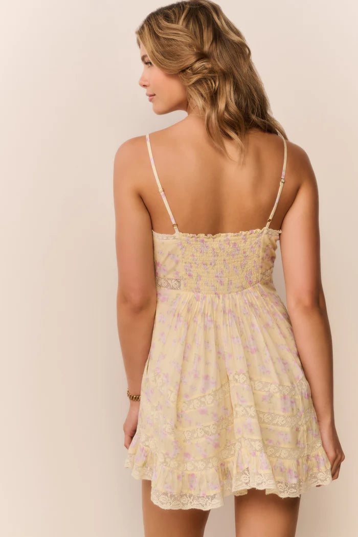 Love Shack Fancy Alonna Dress in Lemon Spritz