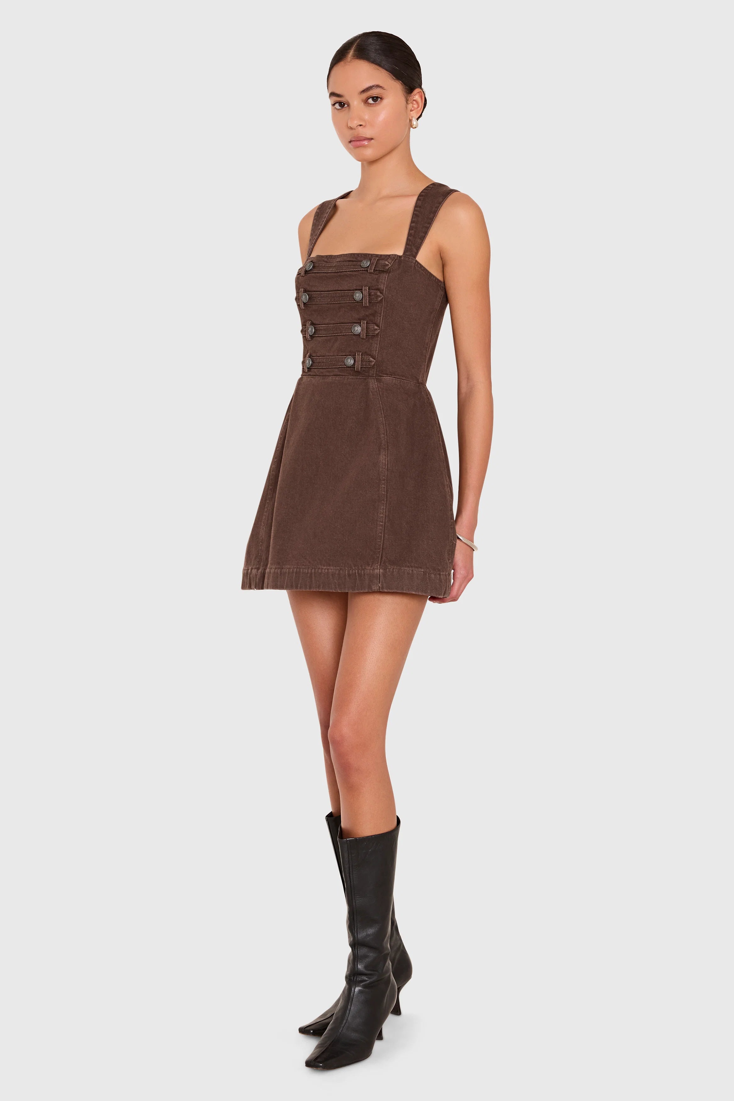 Amanda Uprichard Bethany Denim Romper Dress