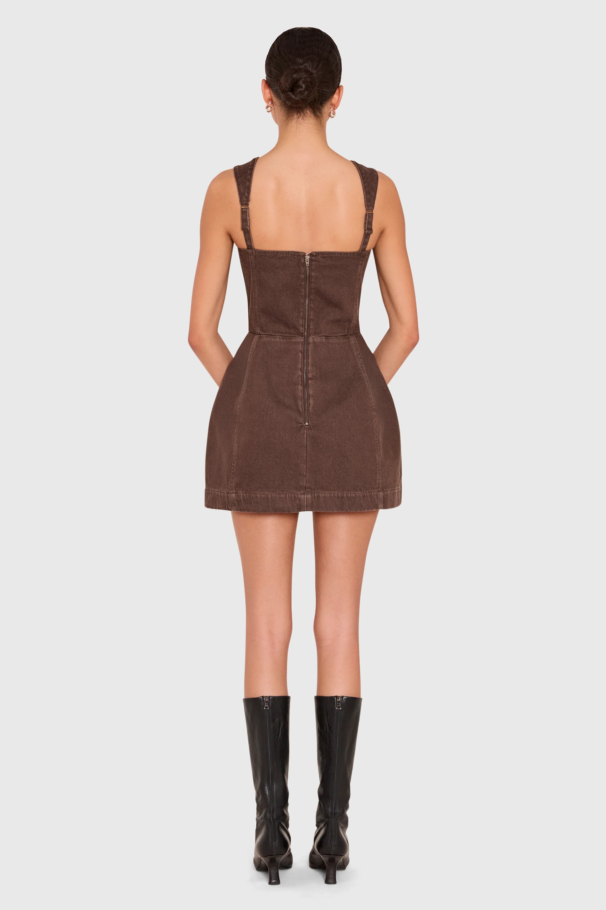 Amanda Uprichard Bethany Denim Romper Dress