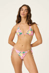 PQ Swim Dahlia Embroidered Lettuce Edge Tie Side Full Bottom