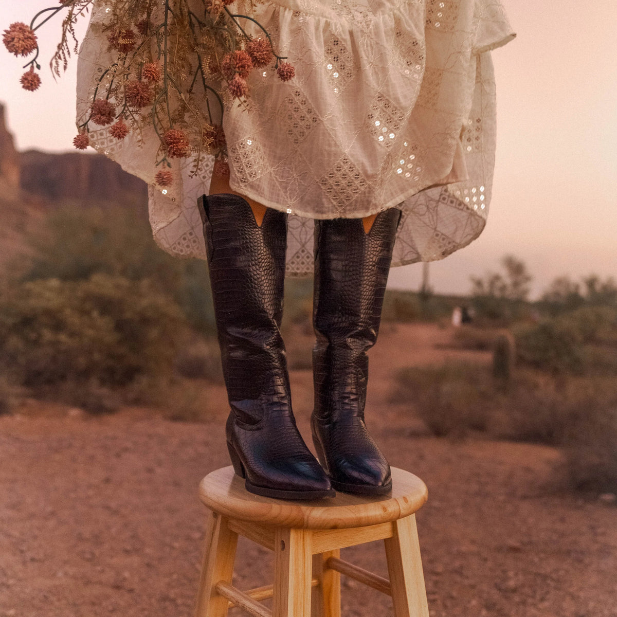 MARFA Boots The LeAnn Boot in Blueberry