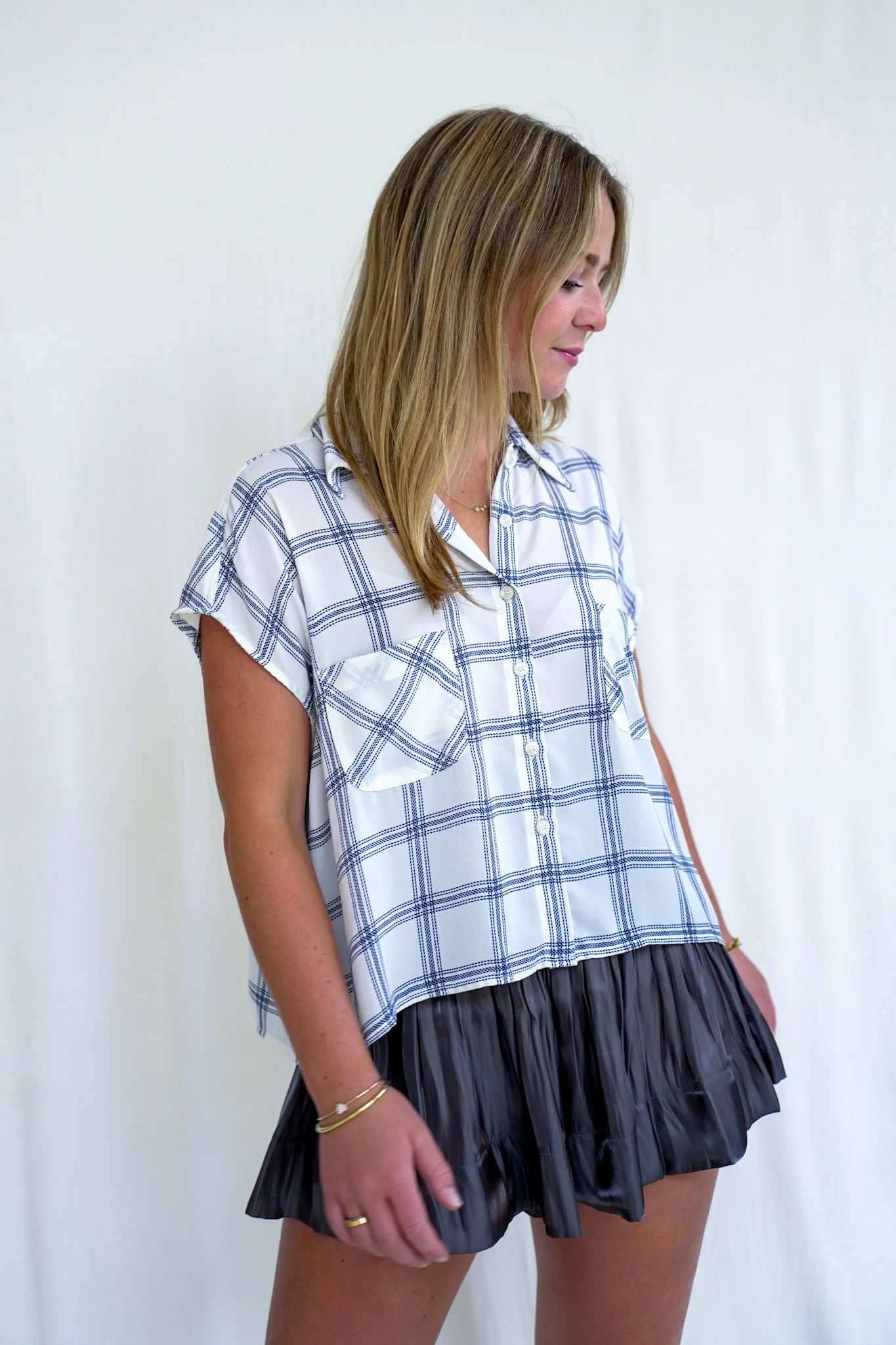 KOCH Spencer Top in Marine Plaid