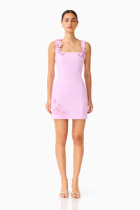 Elliatt Trompe 3D Mini Dress in Purple