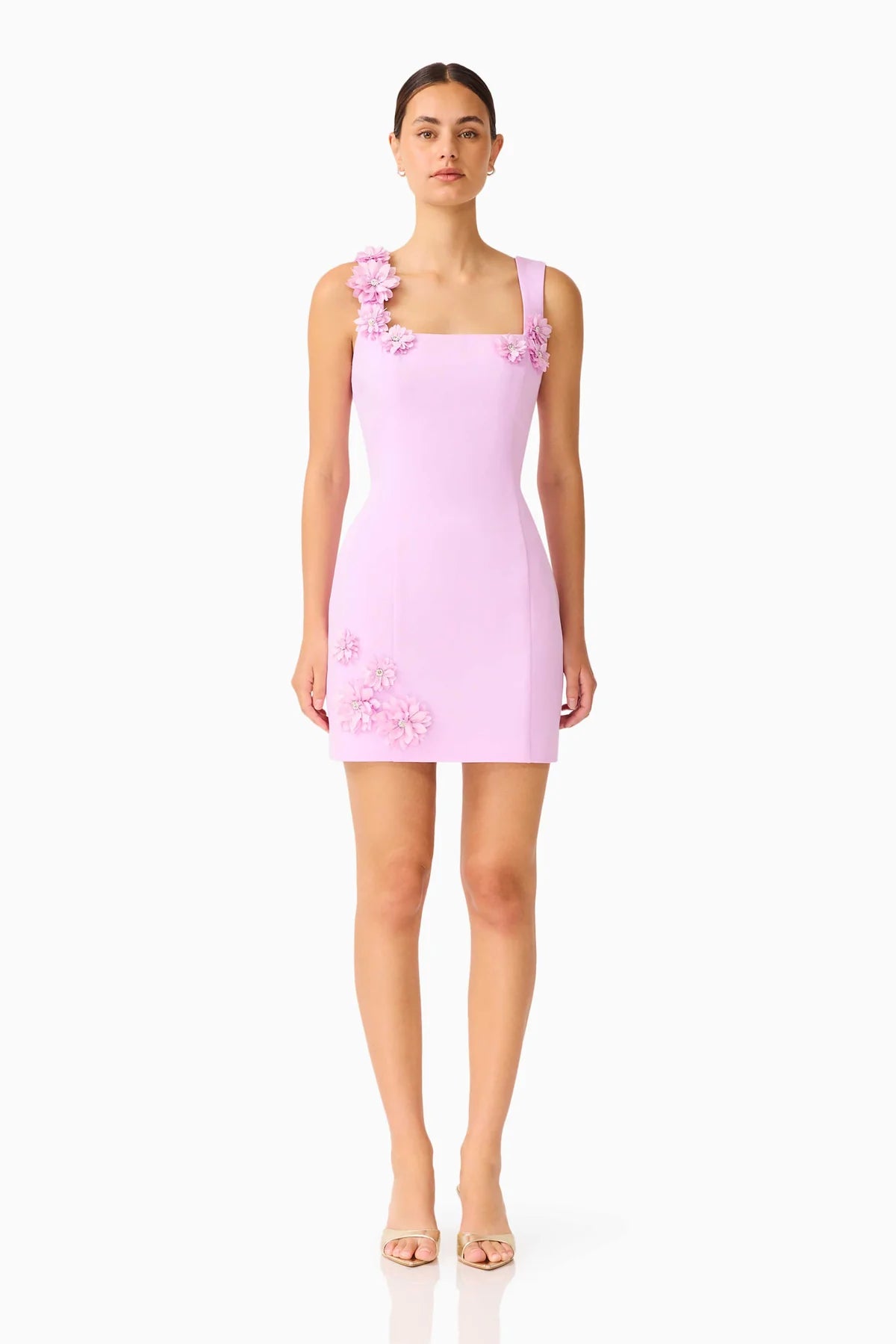 Elliatt Trompe 3D Mini Dress in Purple